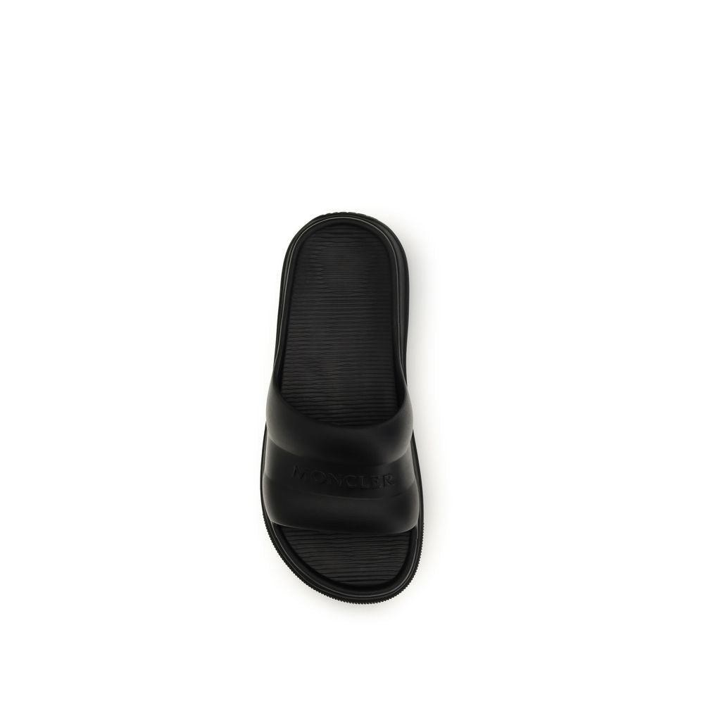 Moncler Black Rubber Flat Sandals Curated Luxury Accessories by Orvyn