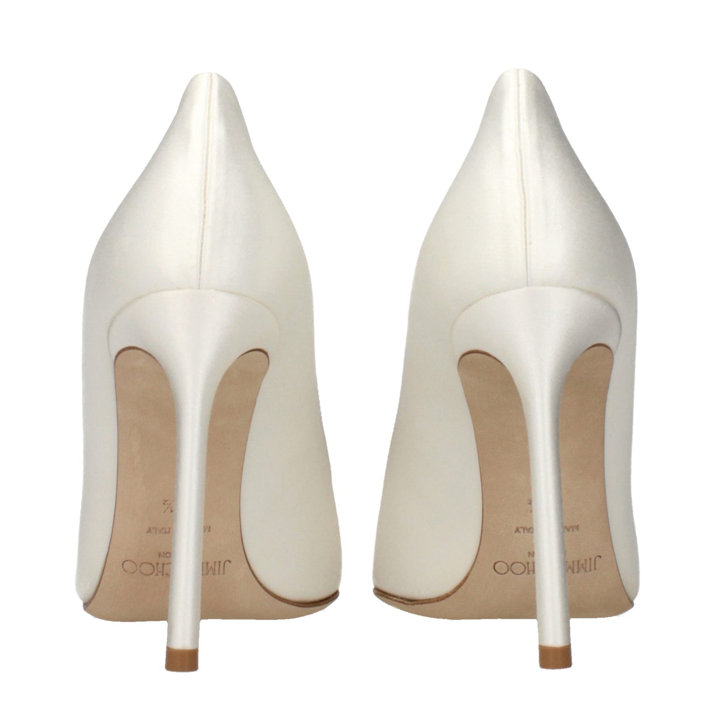 Jimmy Choo Beige Satin Platform Pumps Curated Luxury Accessories by Orvyn