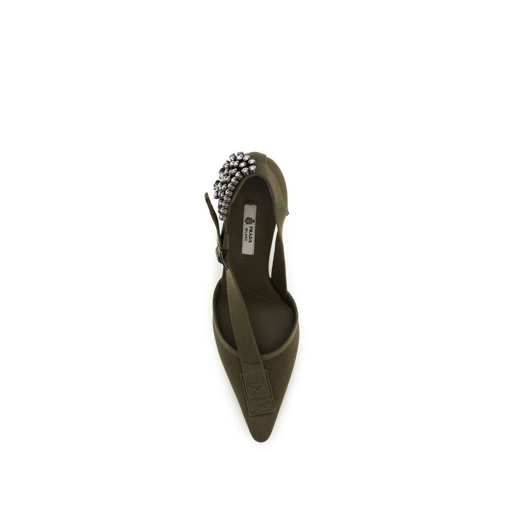 Prada Bicolor Cotton High Heel Pumps Curated Luxury Accessories by Orvyn