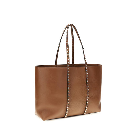 Valentino Garavani Brown Rockstud Tote Bag