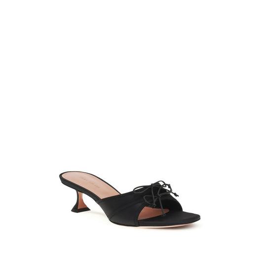 Amina Muaddi Black Silk Sandals Curated Luxury Accessories by Orvyn