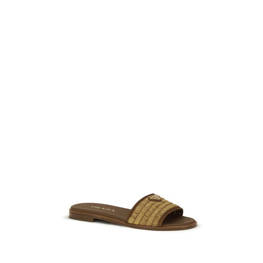 Prada Brown Raffia Slippers Curated Luxury Accessories by Orvyn