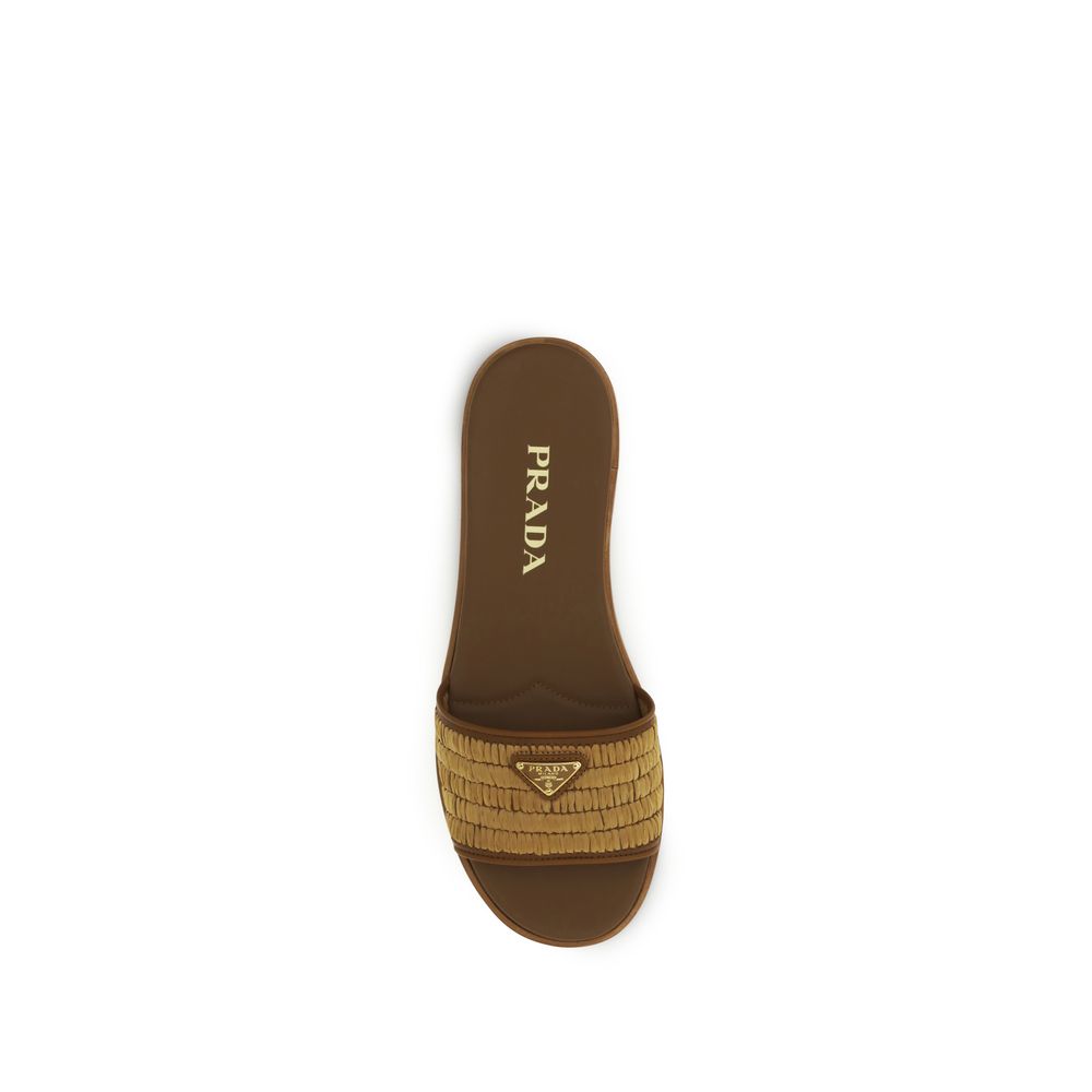 Prada Brown Raffia Slippers Curated Luxury Accessories by Orvyn