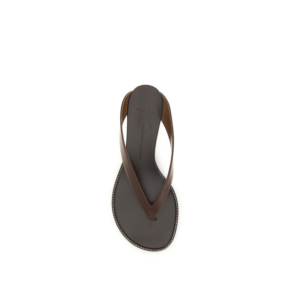Giuseppe Zanotti Brown Calf Leather Bos Taurus Platform Sandals Curated Luxury Accessories by Orvyn