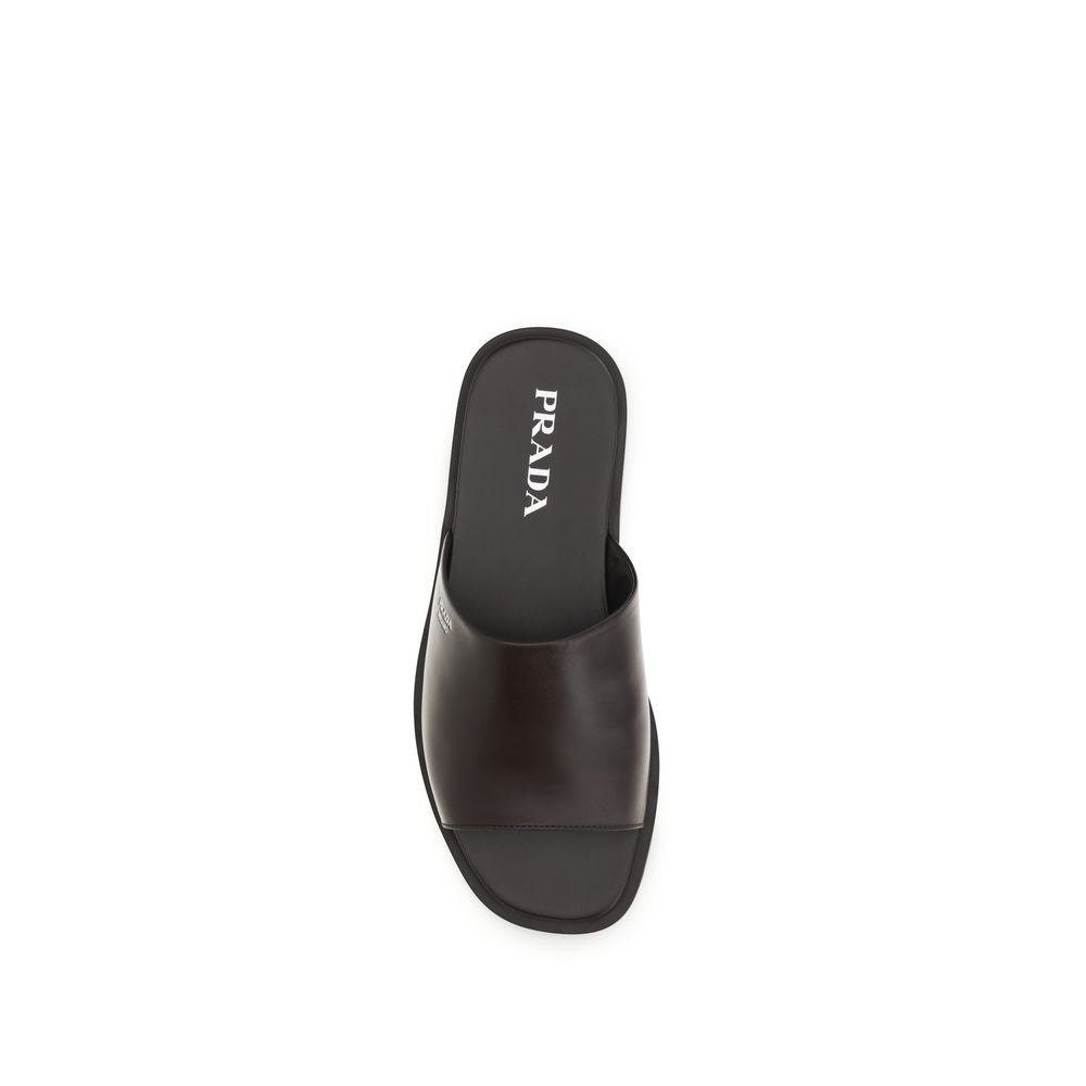 Prada Brown Calf Leather Bos Taurus Sandals Curated Luxury Accessories by Orvyn