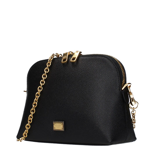 Dolce & Gabbana Black Leather Shoulder Bag Curated Luxury Accessories by Orvyn