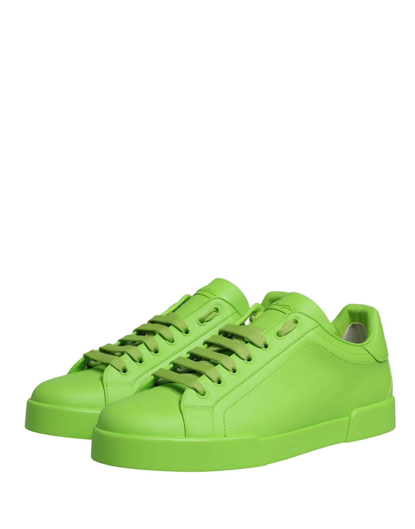 Dolce & Gabbana Green Leather Portofino Low Top Sneakers Shoes Curated Luxury Accessories by Orvyn