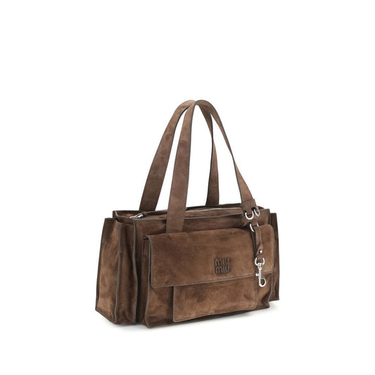 Miu Miu Brown Calf Leather Bos Taurus Shoulder Bag Curated Luxury Accessories by Orvyn