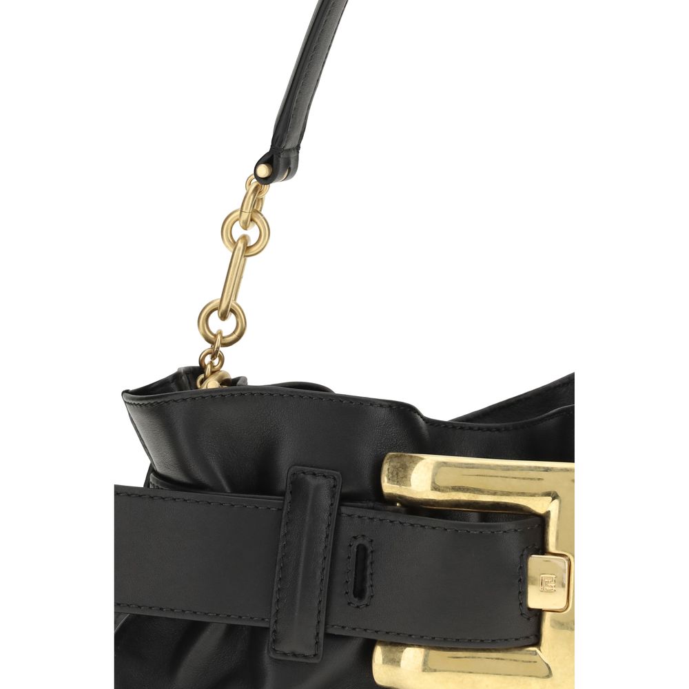 Balmain Black Leather Shoulder Bag Bags schwarz