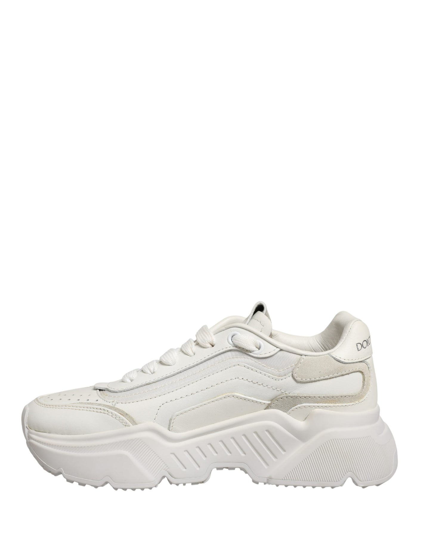 Dolce & Gabbana White Leather Daymaster Low Top Sneakers Shoes Curated Luxury Accessories by Orvyn