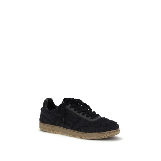 Balmain Black Suede Leather Low Top Sneakers Curated Luxury Accessories by Orvyn
