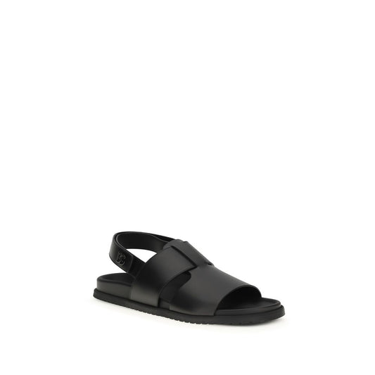 Dolce & Gabbana Black Calf Leather Bos Taurus Sandals Curated Luxury Accessories by Orvyn