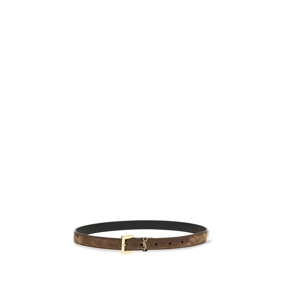 Saint Laurent Brown Cassandre Slim Belt braun