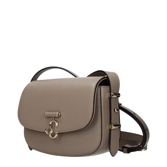 Jimmy Choo Taupe Leather Crossbody Bag