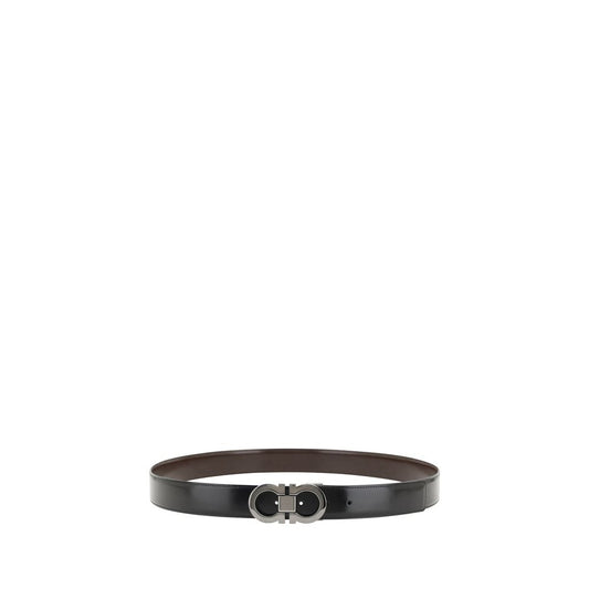 Ferragamo Black Reversible Leather Belt schwarz