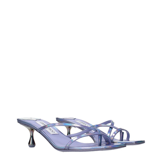 Jimmy Choo Purple Leather Flat Sandals Curated Luxury Accessories by Orvyn