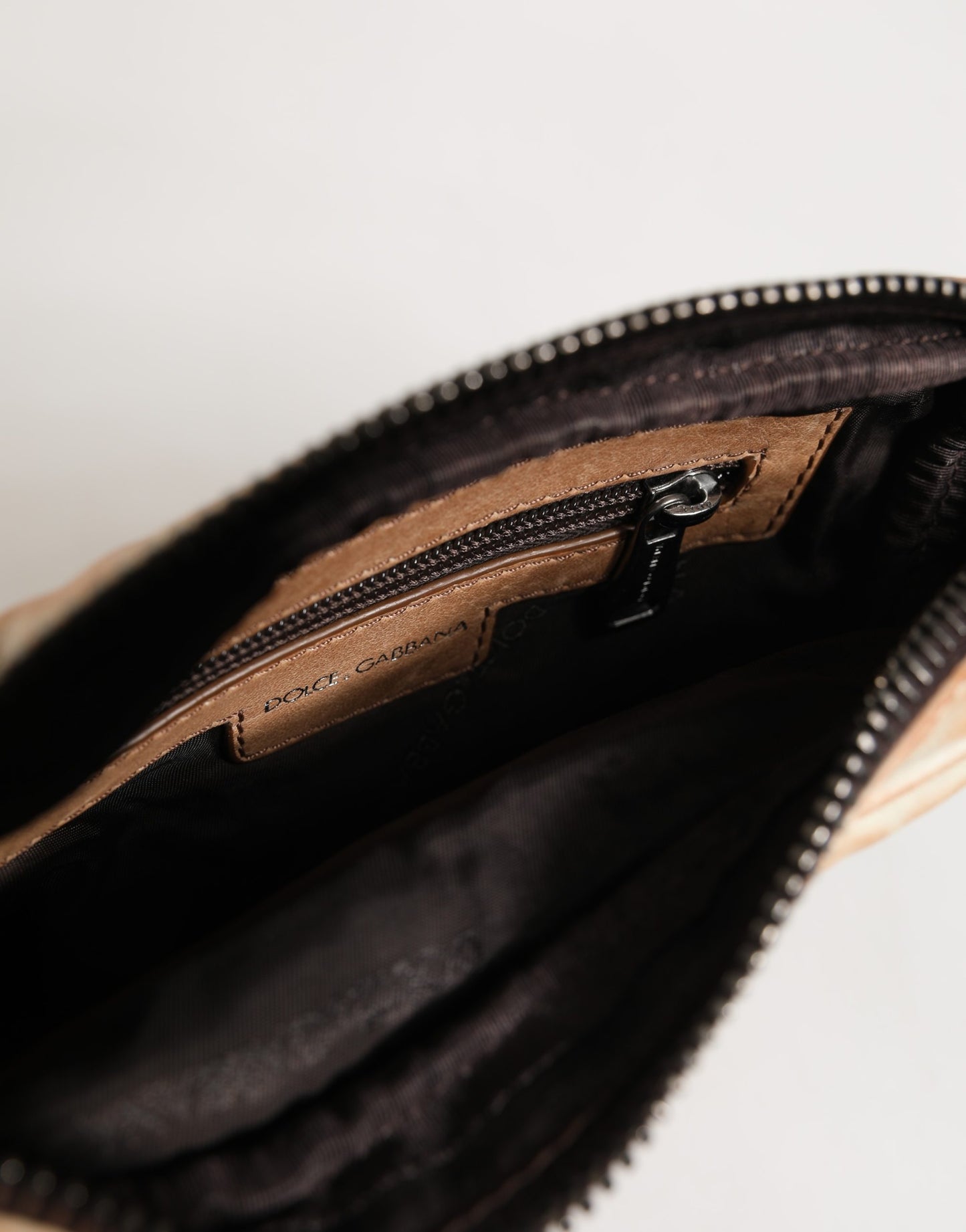 Dolce & Gabbana Beige Vintage Leather Logo Plaque Shoulder Borse Men Bag Curated Luxury Accessories by Orvyn