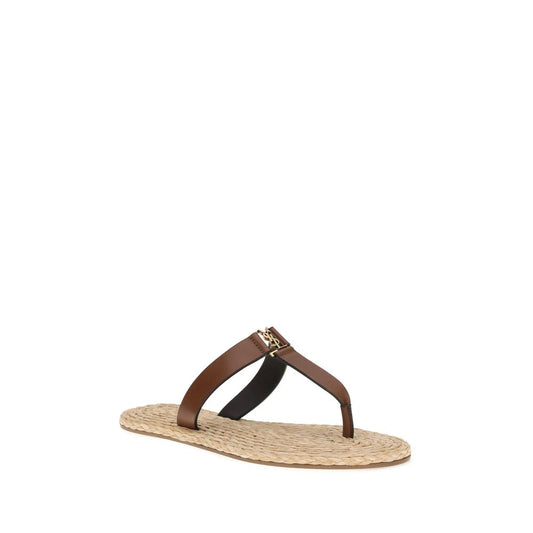 Saint Laurent Brown Babylone leather thong