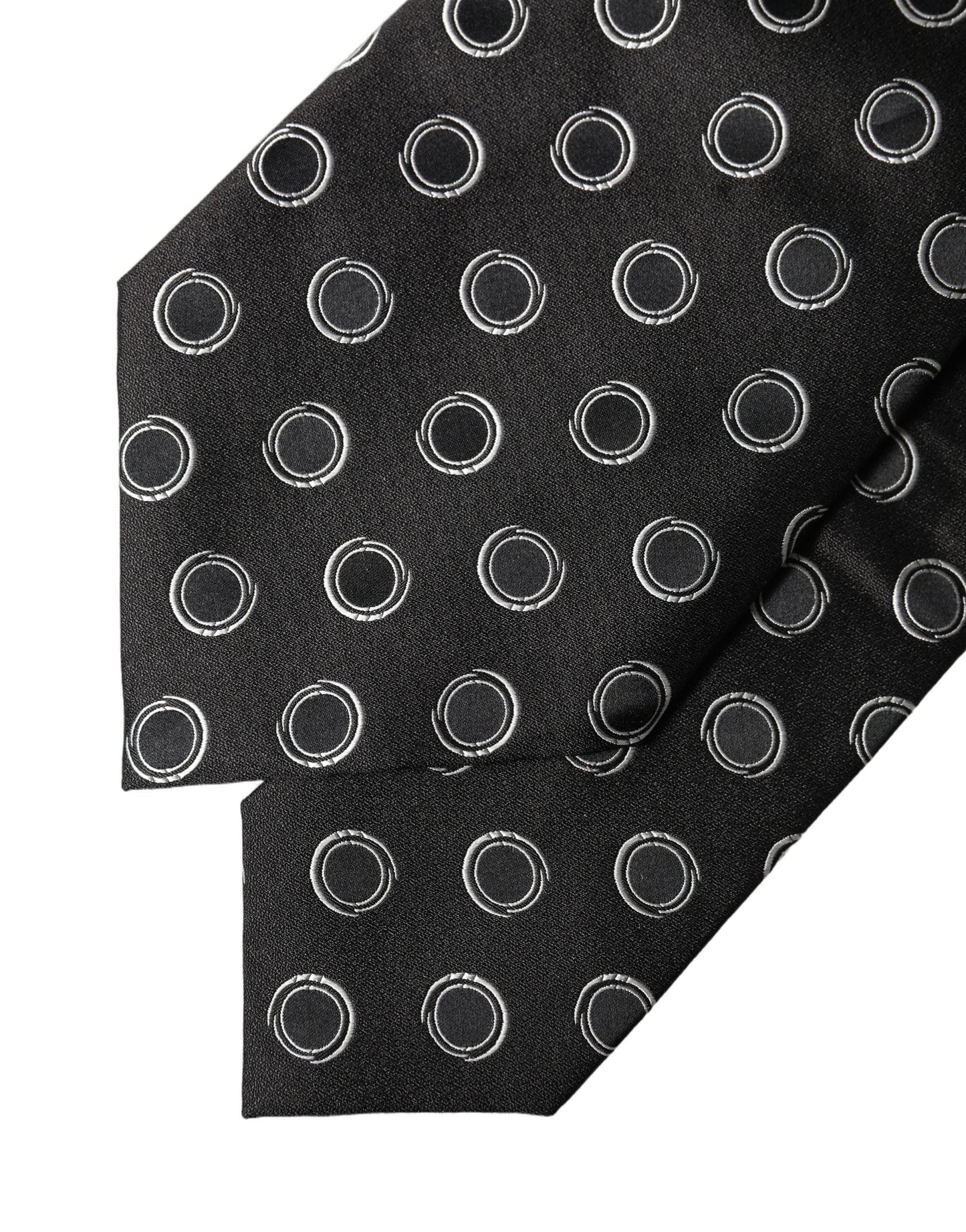 Dolce & Gabbana Black White Polka Dot Silk Adjustable Women Necktie Tie Curated Luxury Accessories by Orvyn