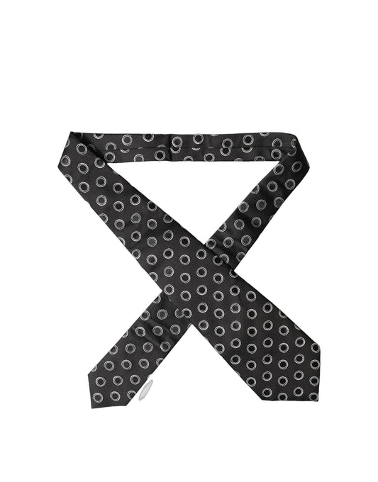 Dolce & Gabbana Black White Polka Dot Silk Adjustable Women Necktie Tie Curated Luxury Accessories by Orvyn