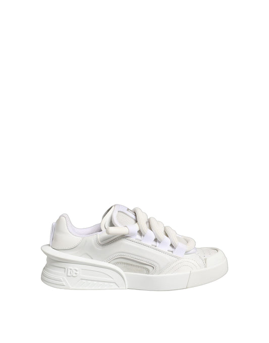 Dolce & Gabbana White Calfskin Leather Low Top Sneakers Shoes Curated Luxury Accessories by Orvyn