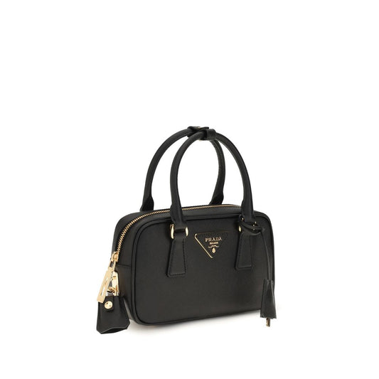 Prada Black Bauletto Saffiano Leather Mini Handbag