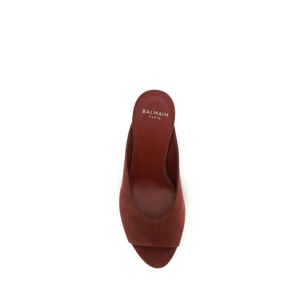 Balmain Bordeaux 'Slip-On' Mules