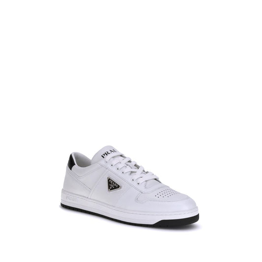 Prada White Calf Leather Bos Taurus Low Top Sneakers Curated Luxury Accessories by Orvyn