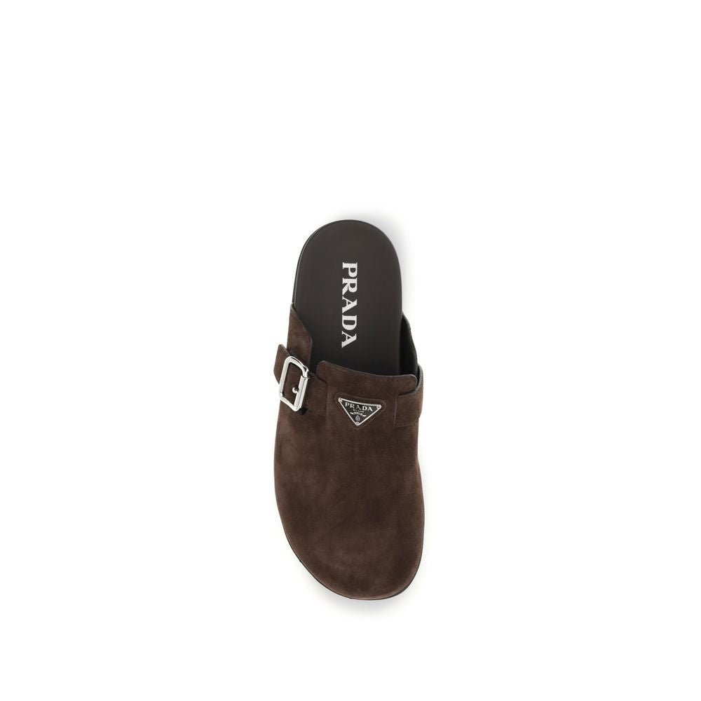 Prada Brown Calf Leather Bos Taurus Mules Curated Luxury Accessories by Orvyn