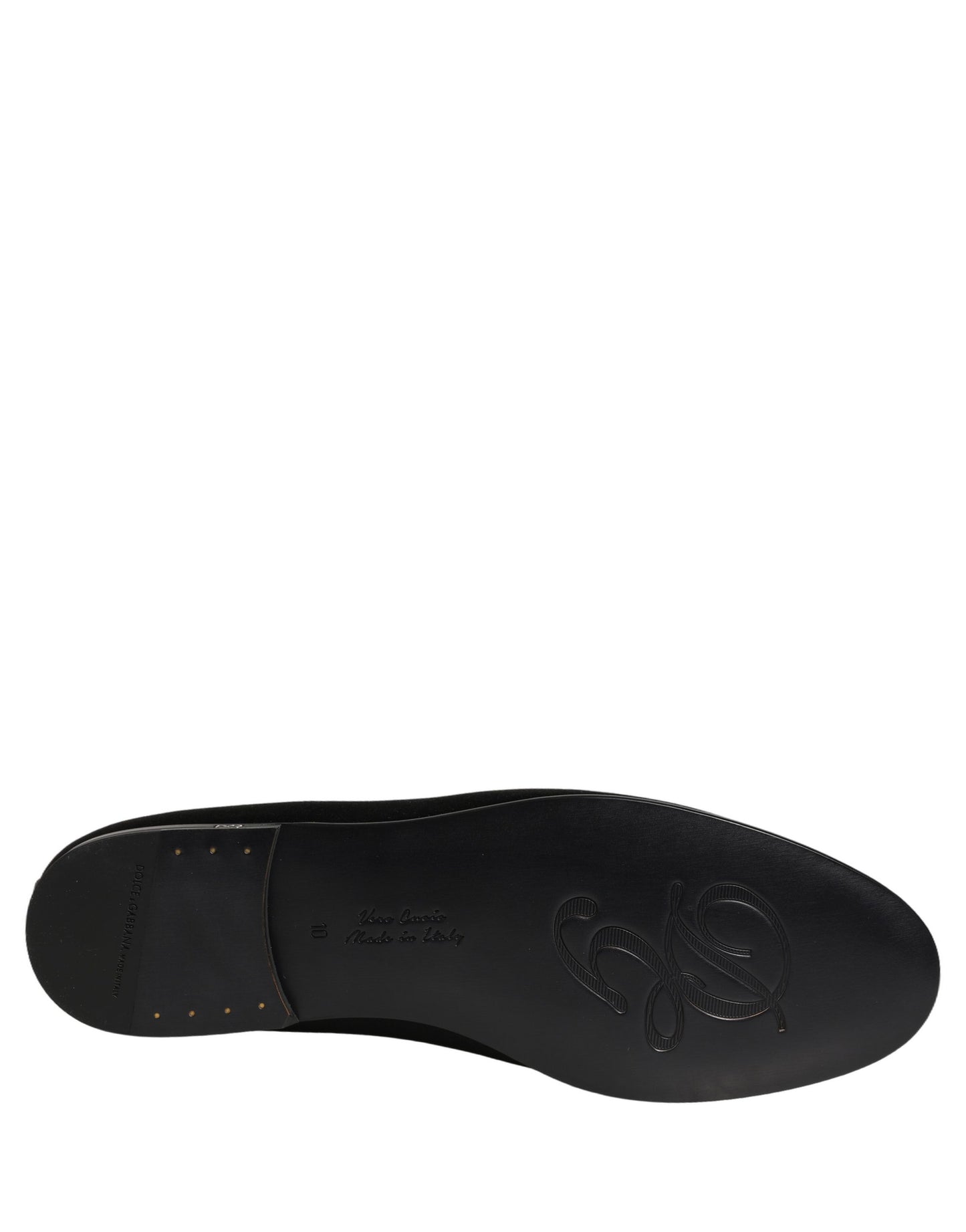 Dolce & Gabbana Black Satin Logo Slip On Flats Loafers Shoes Curated Luxury Accessories by Orvyn