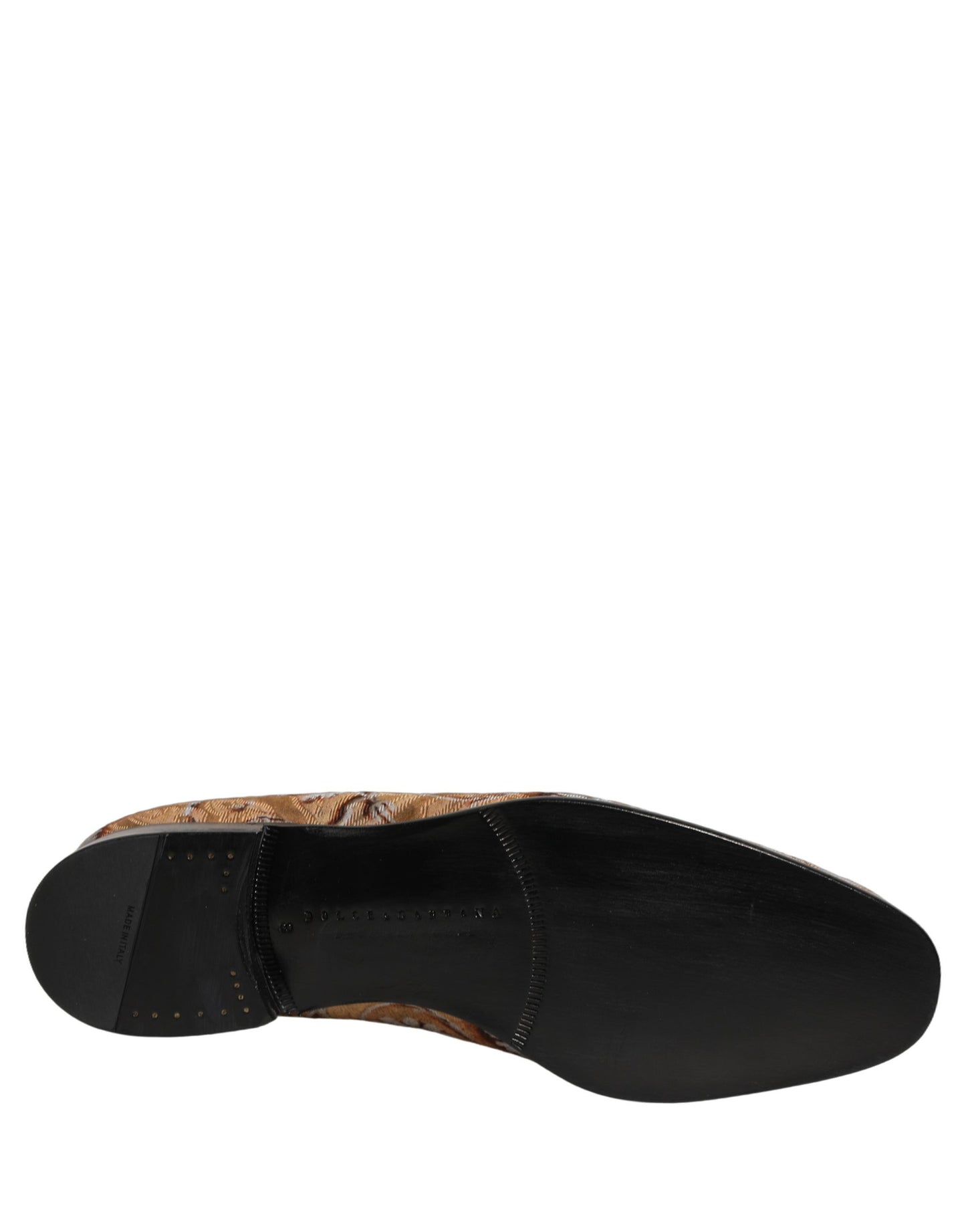 Dolce & Gabbana Beige Brocade Men Slip On Dress Loafers Shoes Curated Luxury Accessories by Orvyn