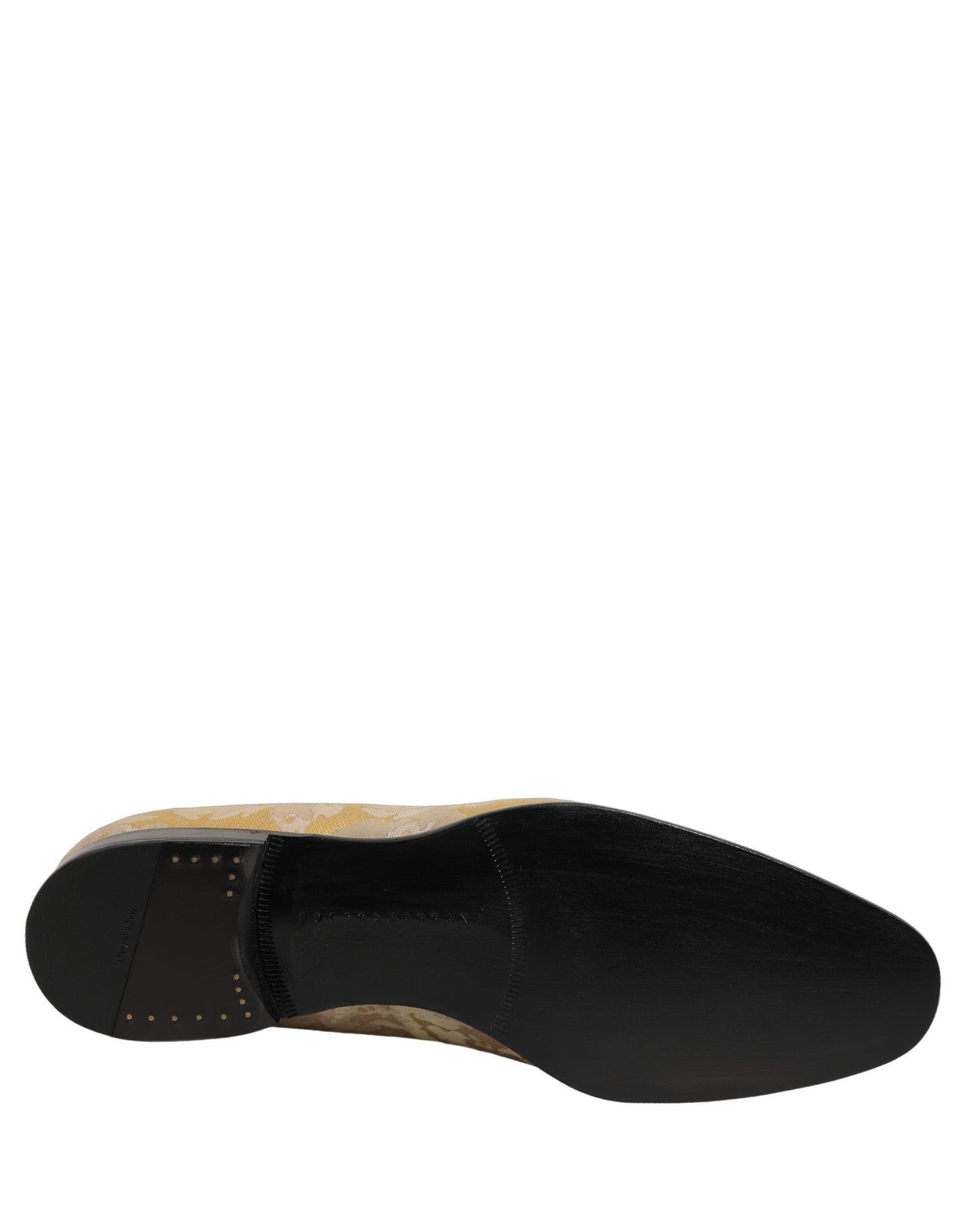 Dolce & Gabbana Gold Floral Print Jacquard Men Loafers Shoes Curated Luxury Accessories by Orvyn