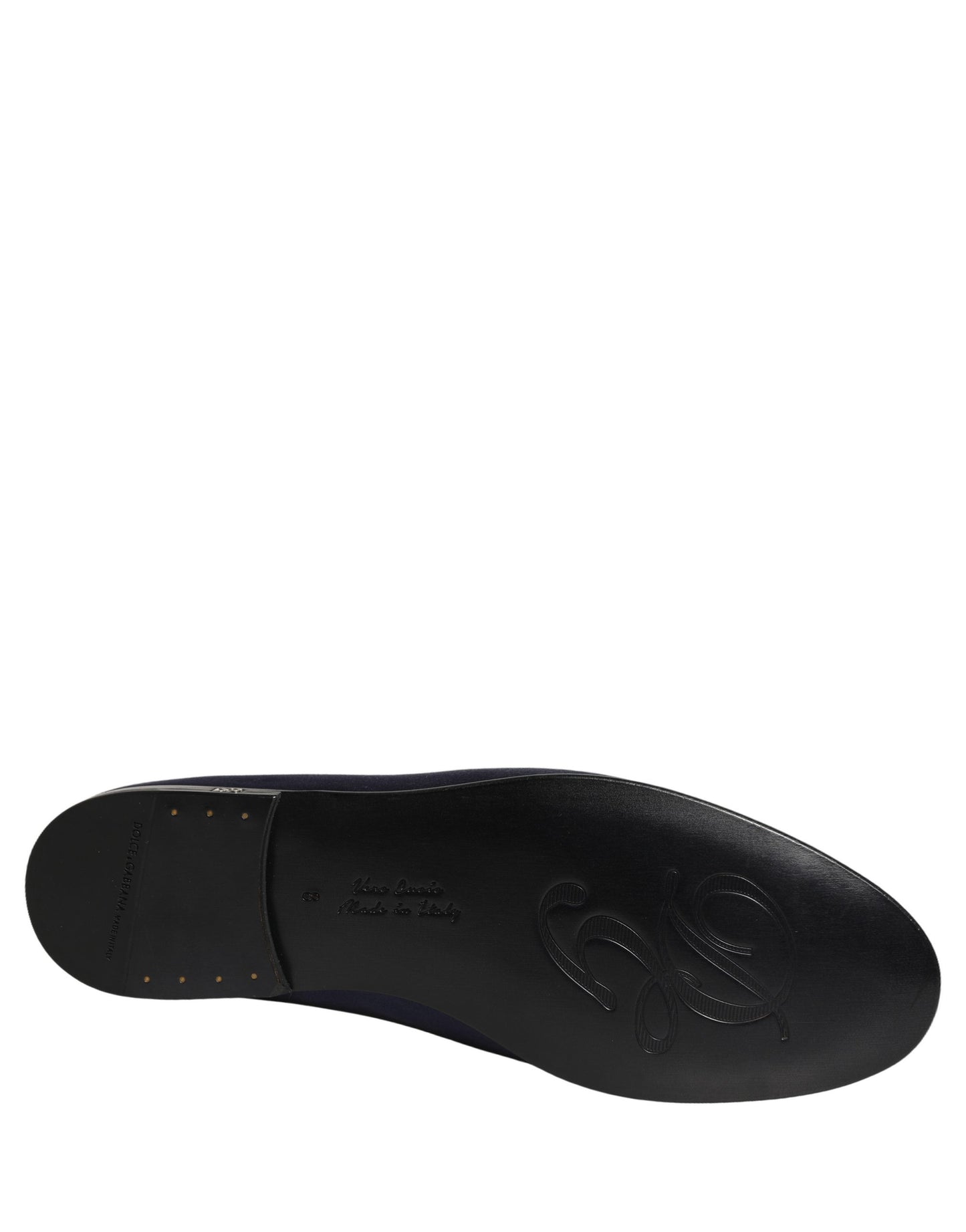 Dolce & Gabbana Blue Satin Logo Slip On Flats Loafers Shoes Curated Luxury Accessories by Orvyn