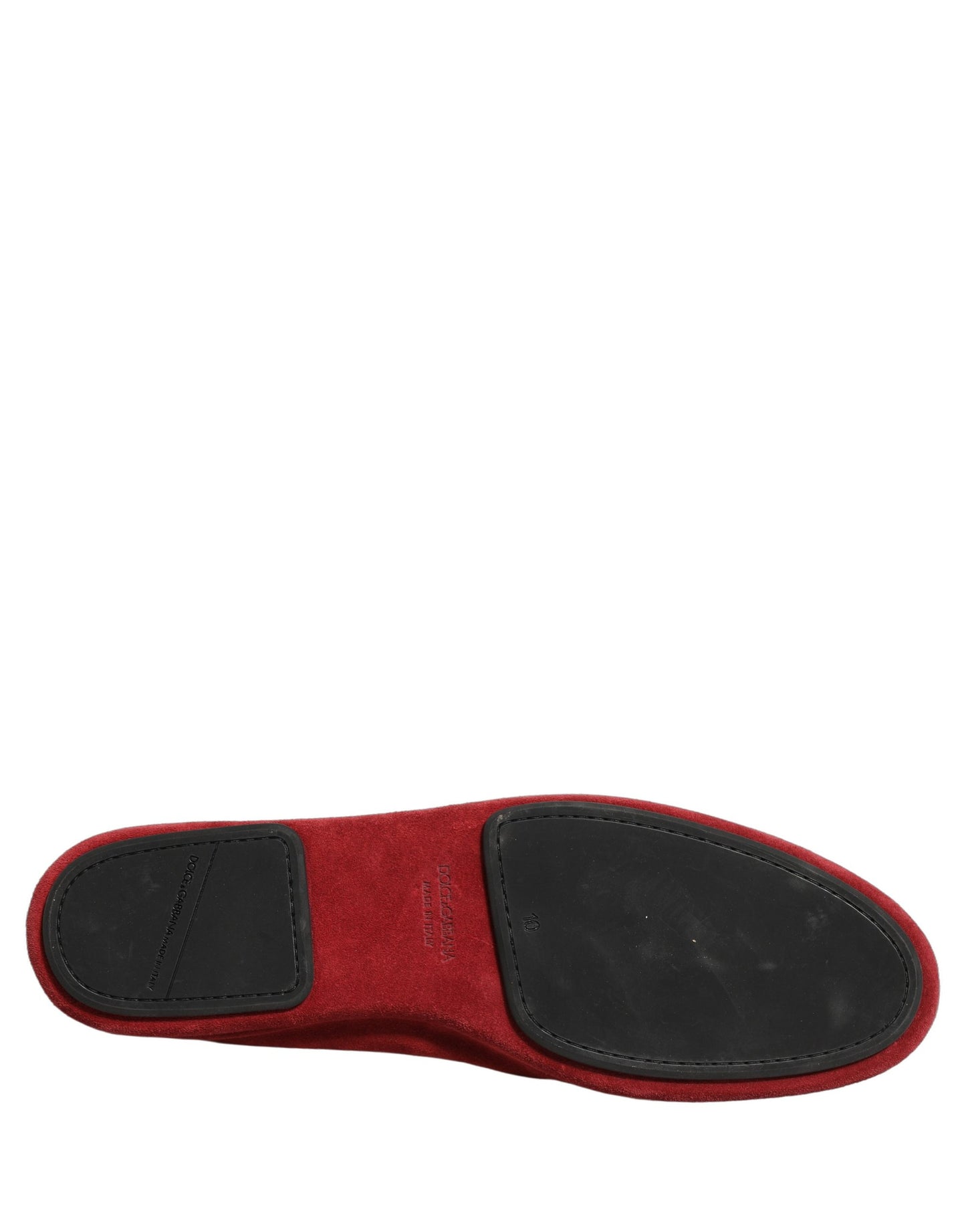 Dolce & Gabbana Red Suede Cross Slip On Dress Loafers Shoes Curated Luxury Accessories by Orvyn