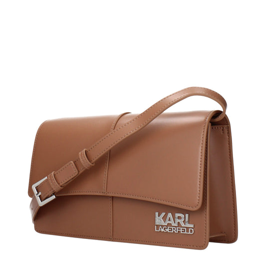 Karl Lagerfeld Brown Polyethylene Crossbody Bag Curated Luxury Accessories by Orvyn