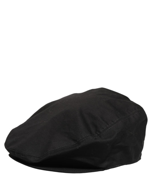 Dolce & Gabbana Men Black Cotton Stretch Newsboy Cloth Capello Hat Curated Luxury Accessories by Orvyn