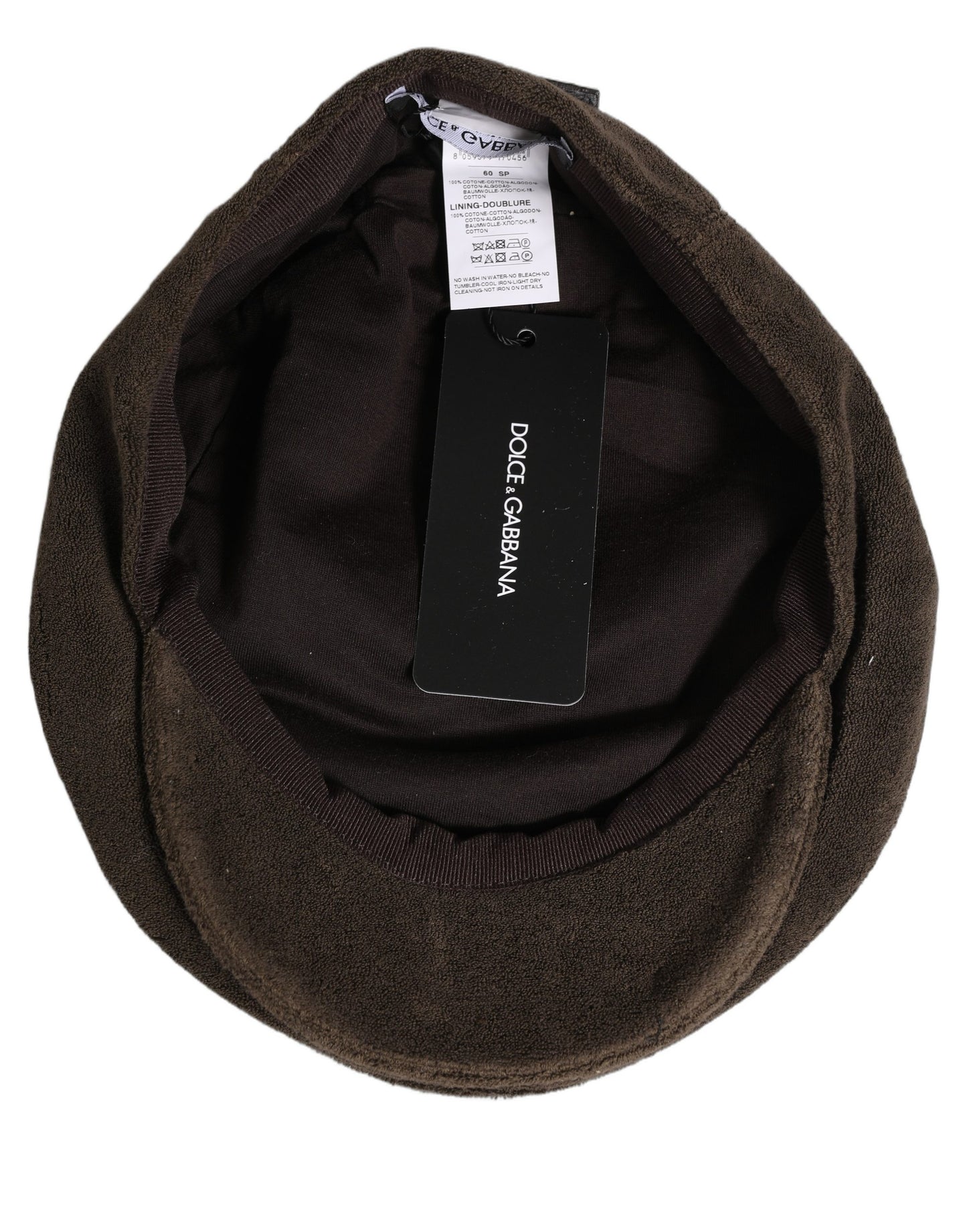 Dolce & Gabbana Men Brown Cotton Newsboy Cloth Capello Hat Curated Luxury Accessories by Orvyn