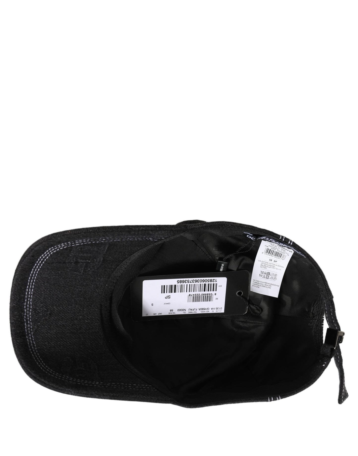 Dolce & Gabbana Men Black Cotton 6 Panel Baseball Capello Hat Curated Luxury Accessories by Orvyn