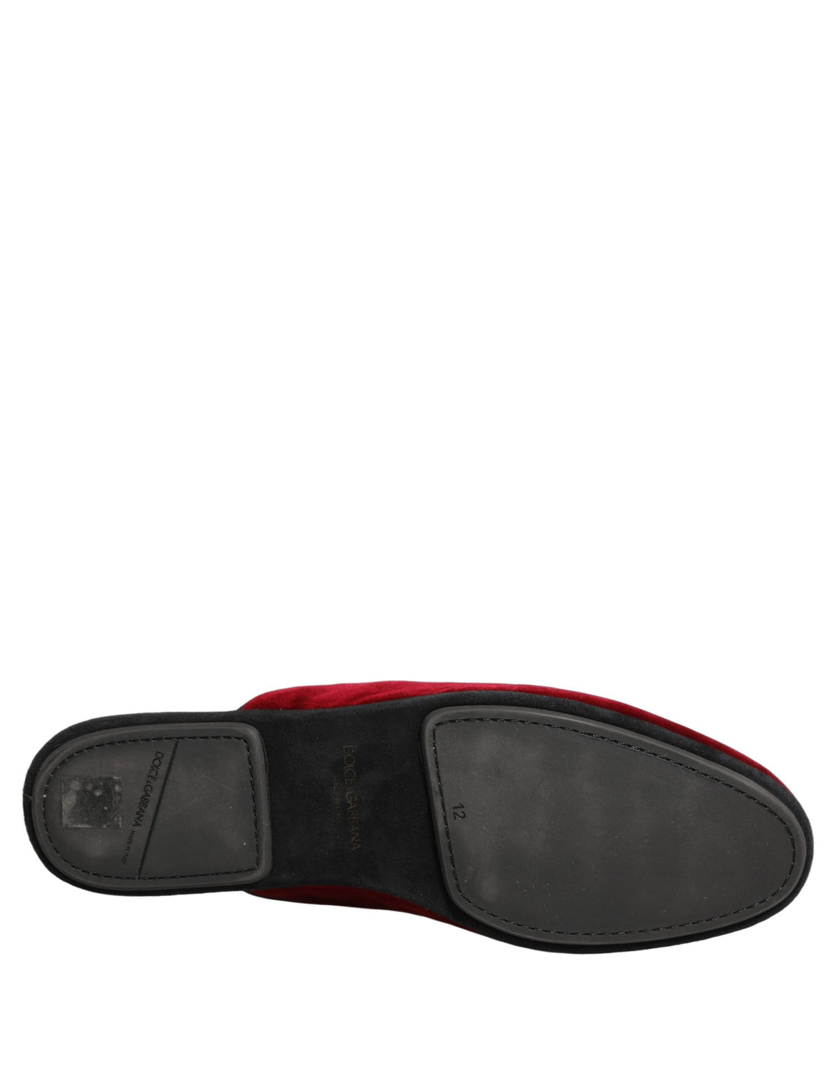 Dolce & Gabbana Red Suede Slides Flat Slipper Men Shoes rot