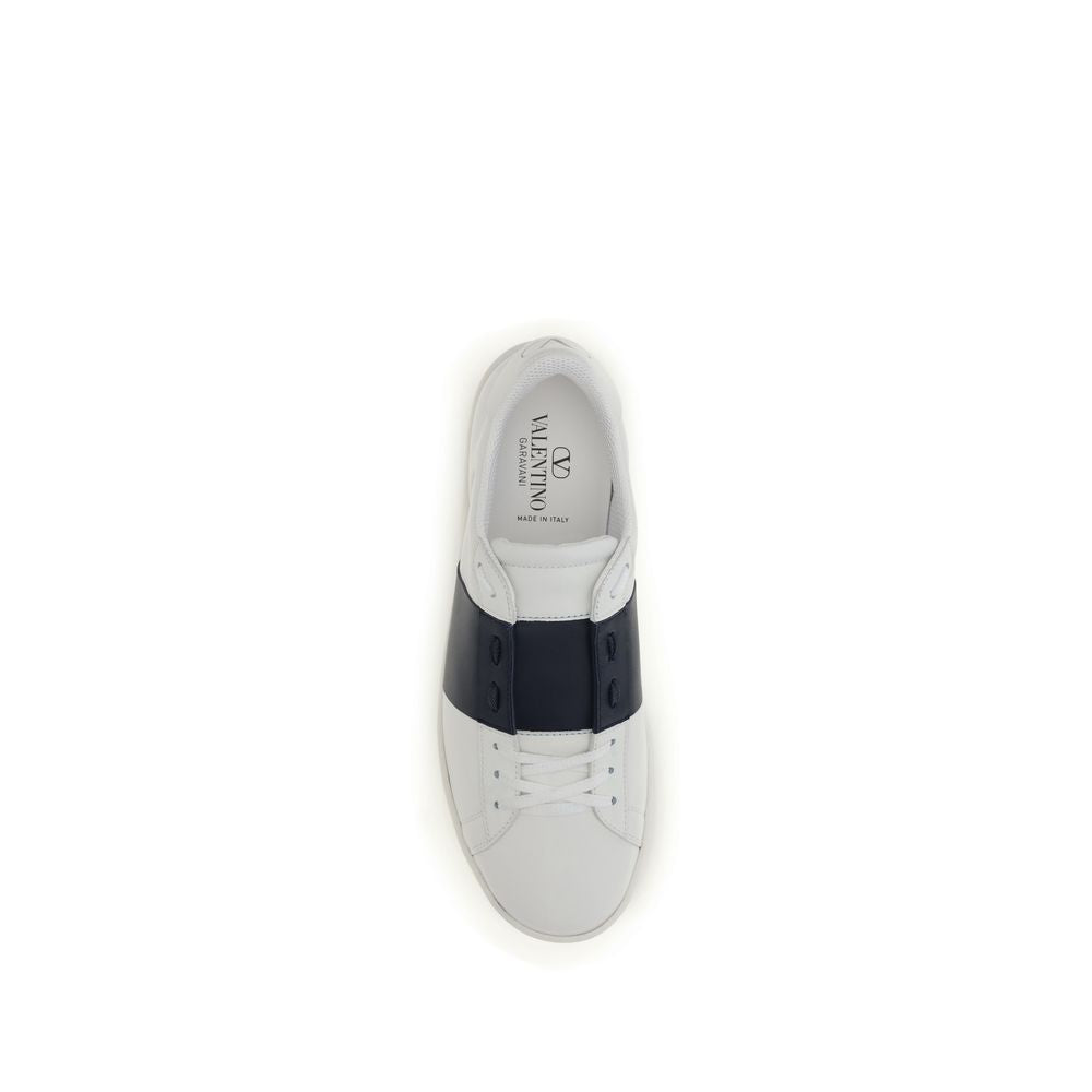 Valentino Garavani Blue Calf Leather Bos Taurus Low Top Sneakers Curated Luxury Accessories by Orvyn