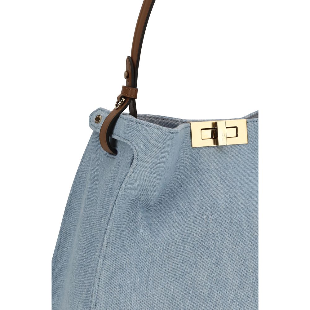 Fendi Blue Cotton Handbag Curated Luxury Accessories by Orvyn