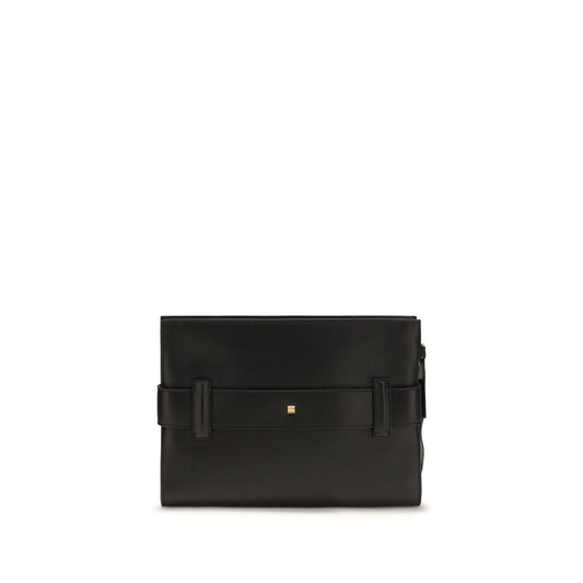 Balmain Black Anthem leather Clutch Bag