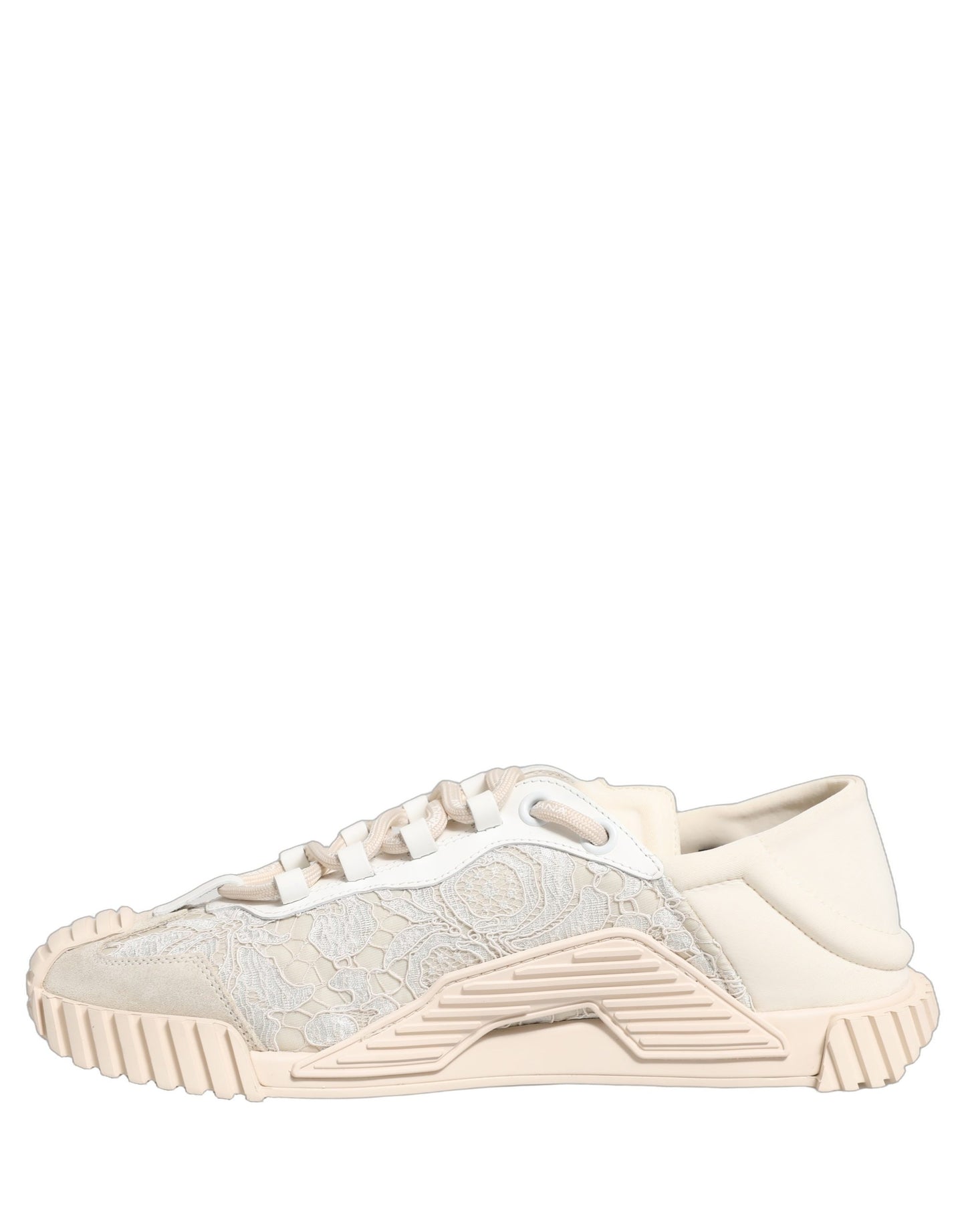 Dolce & Gabbana White Lace NS1 Low Top Sneaker Sports Shoes Curated Luxury Accessories by Orvyn