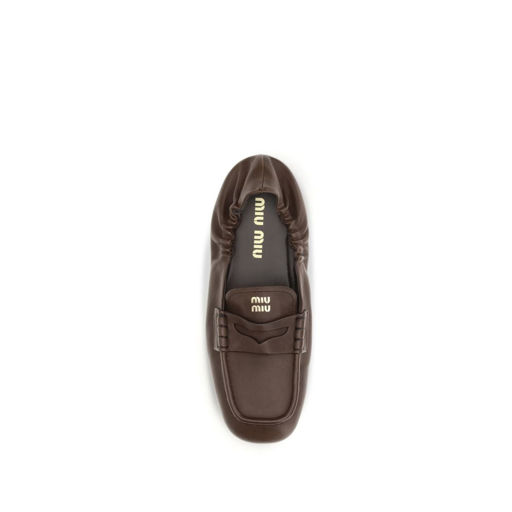 Miu Brown 'Slip-On' Mini Loafers braun