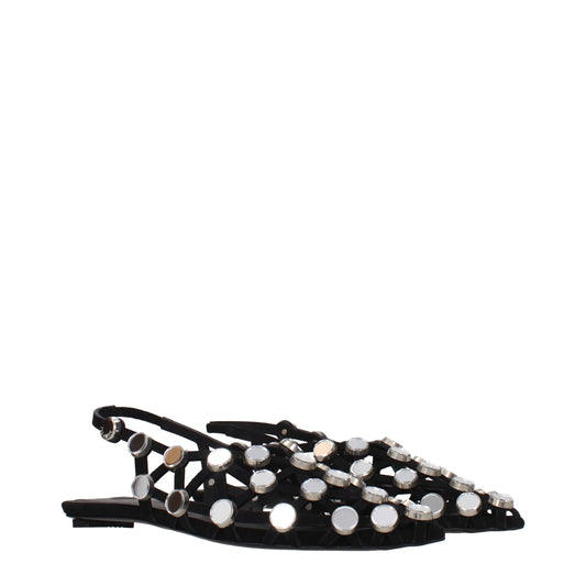 The Attico Black Leather Ballet Flats Curated Luxury Accessories by Orvyn