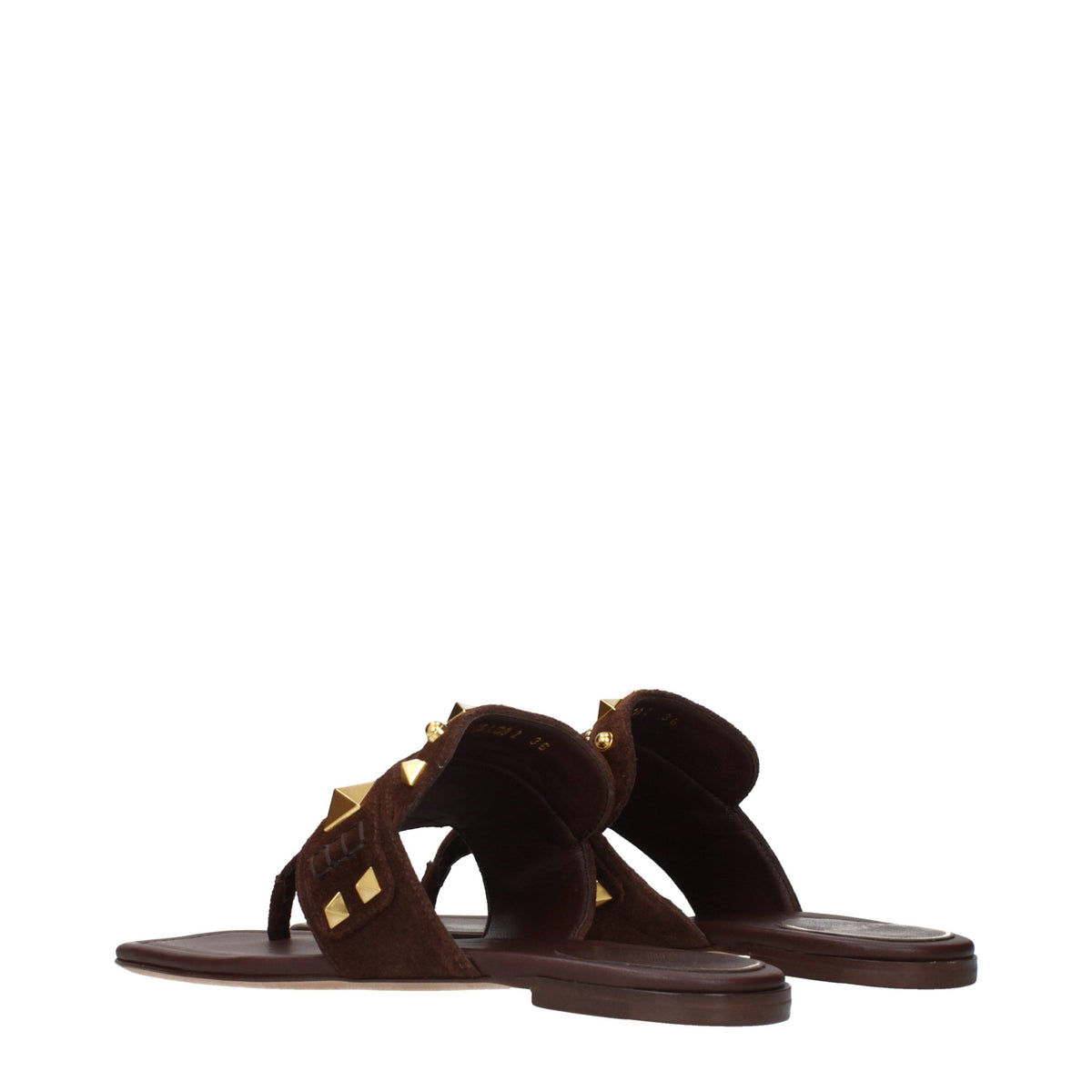 Valentino Garavani Brown Leather Flip-Flop Sandals braun