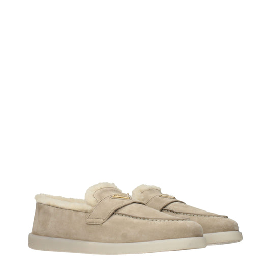 Prada Beige Leather Slip-On Loafers Curated Luxury Accessories by Orvyn