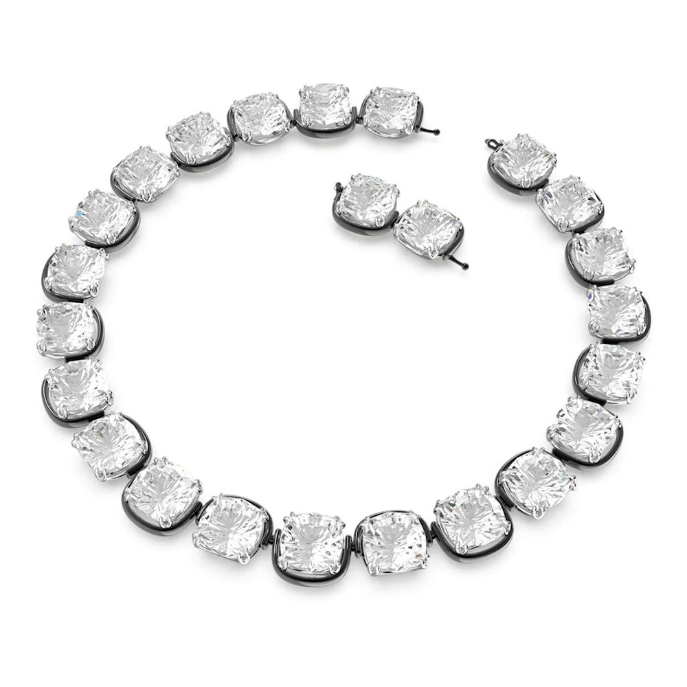 Swarovski Gray Glass Necklace Curated Luxury Accessories by Orvyn