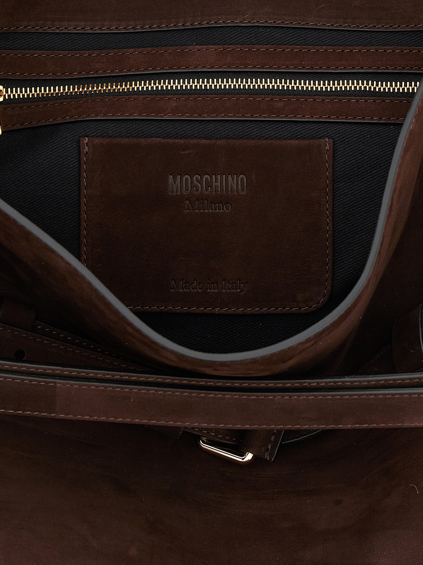 Moschino Brown Calfskin Shoulder Bag Curated Luxury Accessories by Orvyn