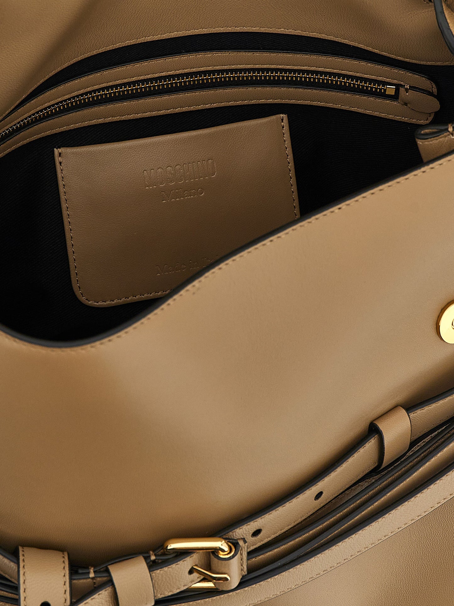 Moschino Beige Napa Leather / Calf Bos Taurus Shoulder Bag Curated Luxury Accessories by Orvyn